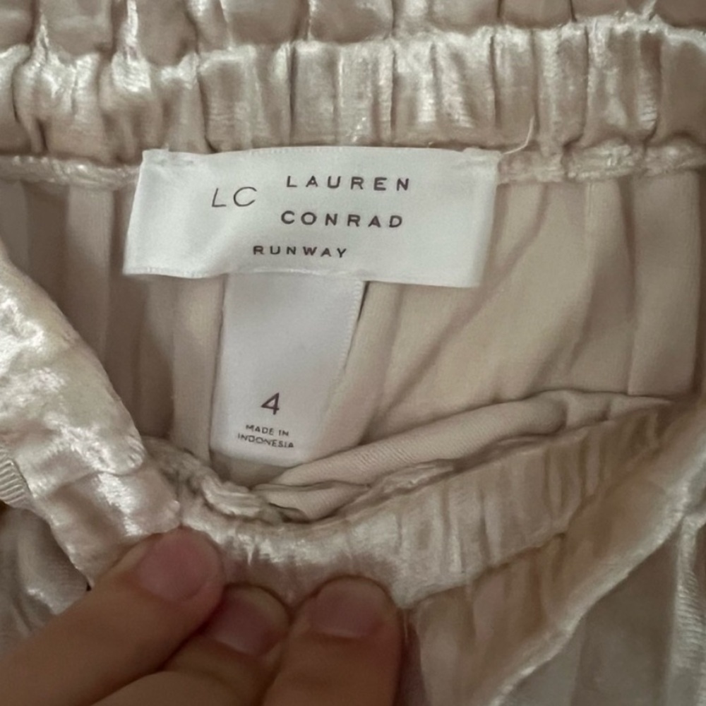 LC Lauren Conrad Velvet Cream A-Line Skirt - Picture 6 of 6